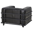 Crafters and Weavers Henry Industrial Modern Leather Arm Chair in Slate