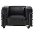 Crafters and Weavers Henry Industrial Modern Leather Arm Chair in Slate