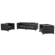 Crafters and Weavers Henry Industrial Modern Leather Sofa in Slate