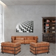 Crafters and Weavers Henry Industrial Modern Leather Sofa in Slate