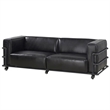 Crafters and Weavers Henry Industrial Modern Leather Sofa in Slate