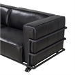 Crafters and Weavers Henry Industrial Modern Leather Sofa in Slate