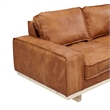 Crafters and Weavers Wainscot Top Grain Leather Love Seat in Light Chestnut