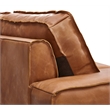 Crafters and Weavers Wainscot Top Grain Leather Love Seat in Light Chestnut