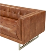 Crafters and Weavers Taylor Contemporary Tufted Sofa in Light Brown Leather
