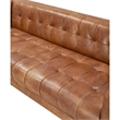 Crafters and Weavers Taylor Contemporary Tufted Sofa in Light Brown Leather