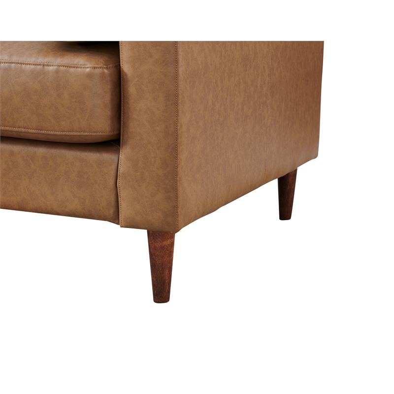 Crafters and Weavers Alessandra Modern Eco Leather Arm Chair in Light Brown