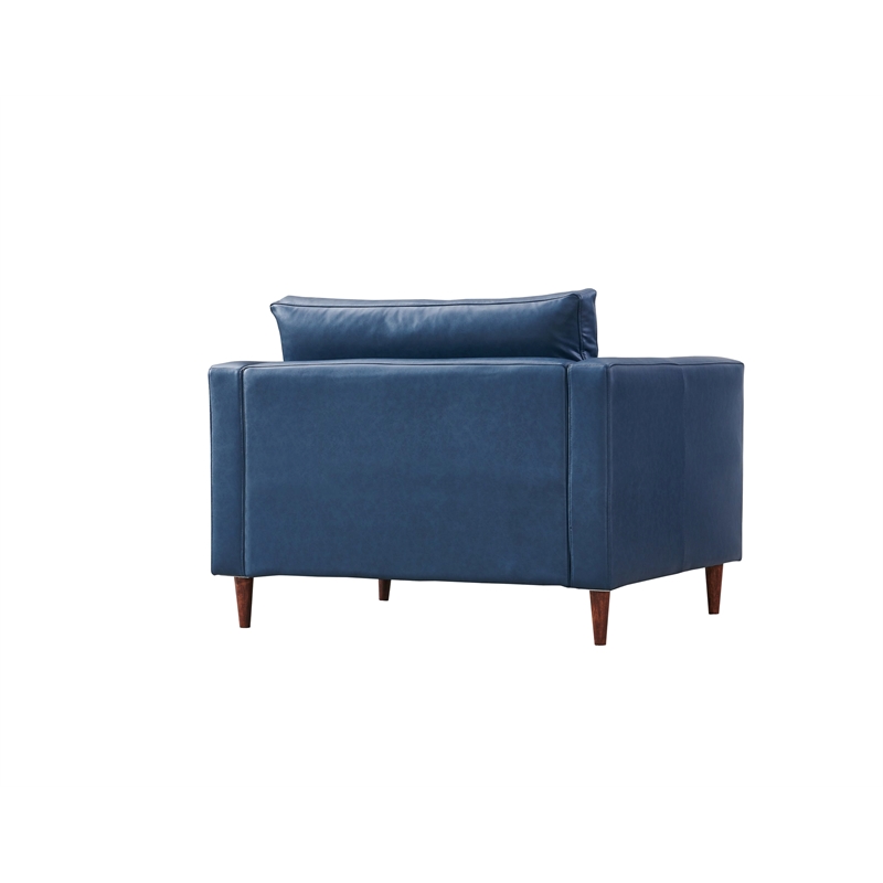 Crafters and Weavers Alessandra Modern Eco Leather Arm Chair in Blue