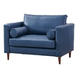 Crafters and Weavers Alessandra Modern Eco Leather Arm Chair in Blue