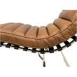 Crafters and Weavers Plano Channeled Leather Chaise Lounge in Light Brown Leathe