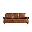 Crafters and Weavers English Rolled Arm Sofa in Light Brown Leather