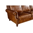 Crafters and Weavers English Rolled Arm Sofa in Light Brown Leather