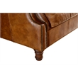 Crafters and Weavers English Rolled Arm Sofa in Light Brown Leather