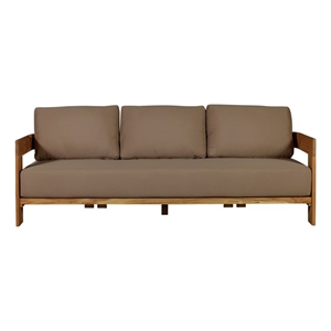 Crafters and Weavers Paradiso Outdoor Solid Teak Wood Sofa in Light Brown