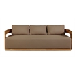 Crafters and Weavers Eclipse Outdoor Solid Teak Wood Sofa in Light Brown