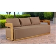 Crafters and Weavers Eclipse Outdoor Solid Teak Wood Sofa in Light Brown
