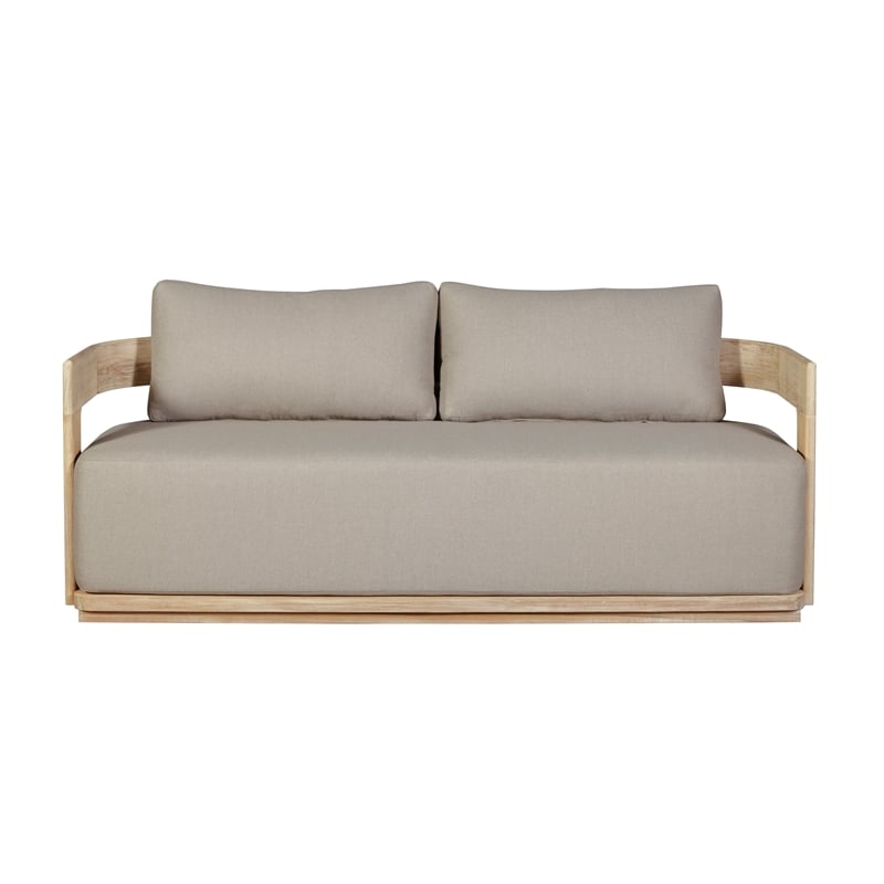 Crafters and Weavers Eclipse Outdoor Solid Teak Wood Love seat Natural in Gray