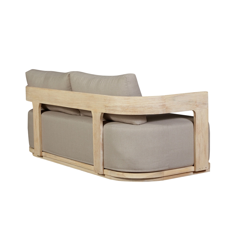 Crafters and Weavers Eclipse Outdoor Solid Teak Wood Love seat Natural in Gray