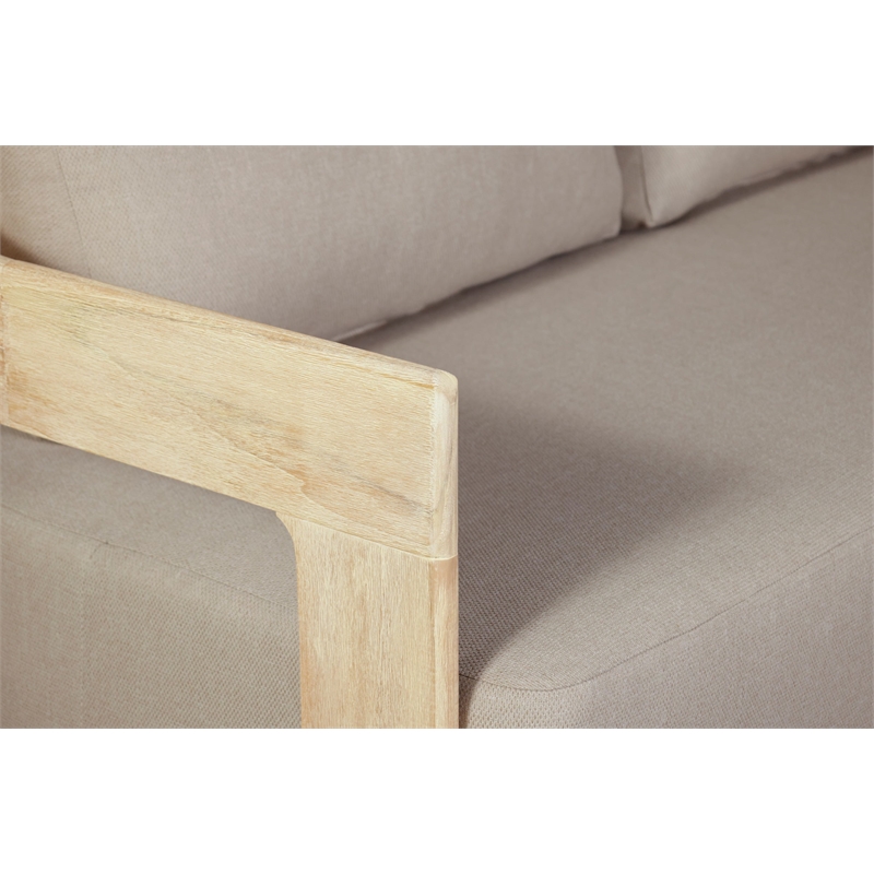 Crafters and Weavers Eclipse Outdoor Solid Teak Wood Love seat Natural in Gray