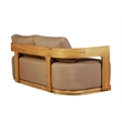 Crafters and Weavers Eclipse Outdoor Solid Teak Wood Love seat in Light Brown