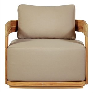 Crafters and Weavers Eclipse Outdoor Solid Teak Wood Chair in Light Brown