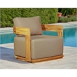 Crafters and Weavers Eclipse Outdoor Solid Teak Wood Chair in Light Brown