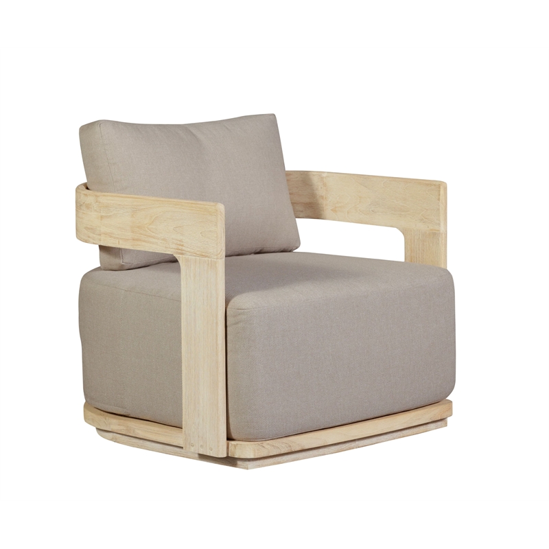 Crafters and Weavers Eclipse Outdoor Solid Teak Wood Chair Natural Look in Gray