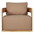 Crafters and Weavers Eclipse Outdoor Solid Teak Wood Revolving Chair in Brown