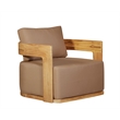 Crafters and Weavers Eclipse Outdoor Solid Teak Wood Revolving Chair in Brown