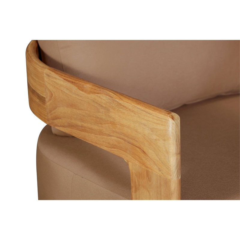 Crafters and Weavers Eclipse Outdoor Solid Teak Wood Revolving Chair in Brown