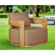 Crafters and Weavers Eclipse Outdoor Solid Teak Wood Revolving Chair in Brown