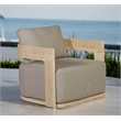 Crafters and Weavers Eclipse Outdoor Solid Teak Wood Revolving Chair in Gray