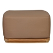 Crafters and Weavers Eclipse Outdoor Solid Teak Wood Ottoman in Light Brown