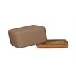 Crafters and Weavers Eclipse Outdoor Solid Teak Wood Ottoman in Light Brown