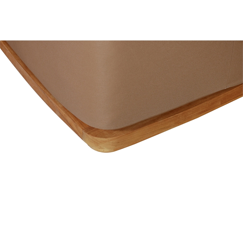 Crafters and Weavers Eclipse Outdoor Solid Teak Wood Ottoman in Light Brown