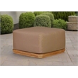 Crafters and Weavers Eclipse Outdoor Solid Teak Wood Ottoman in Light Brown