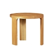 Crafters and Weavers Eclipse Outdoor Solid Teak Wood End Table in Natural