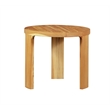 Crafters and Weavers Eclipse Outdoor Solid Teak Wood End Table in Natural