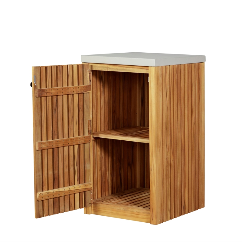 Crafters and Weavers Eclipse Outdoor Solid Teak Wood Cabinet in Natural