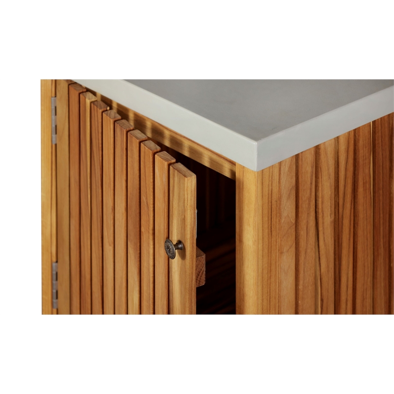 Crafters and Weavers Eclipse Outdoor Solid Teak Wood Cabinet in Natural