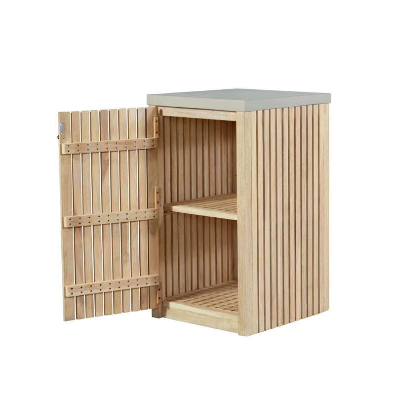Crafters and Weavers Eclipse Outdoor Solid Teak Natural Look Wood Cabinet