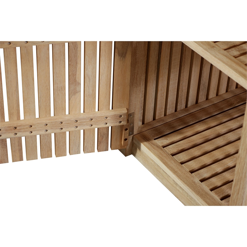 Crafters and Weavers Eclipse Outdoor Solid Teak Natural Look Wood Cabinet