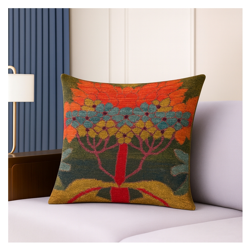 Exquisite Luxury Arts & Crafts Sofa Cushion Cover + Insert in Multi Color