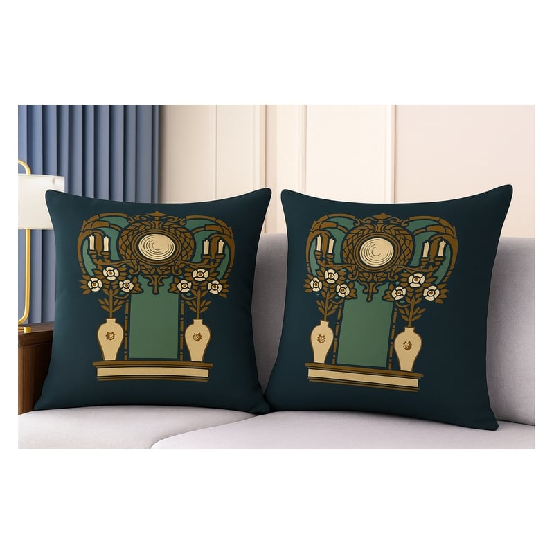 Exquisite Luxury Arts & Crafts Sofa 2 Cushion Covers + Inserts in Multi Color