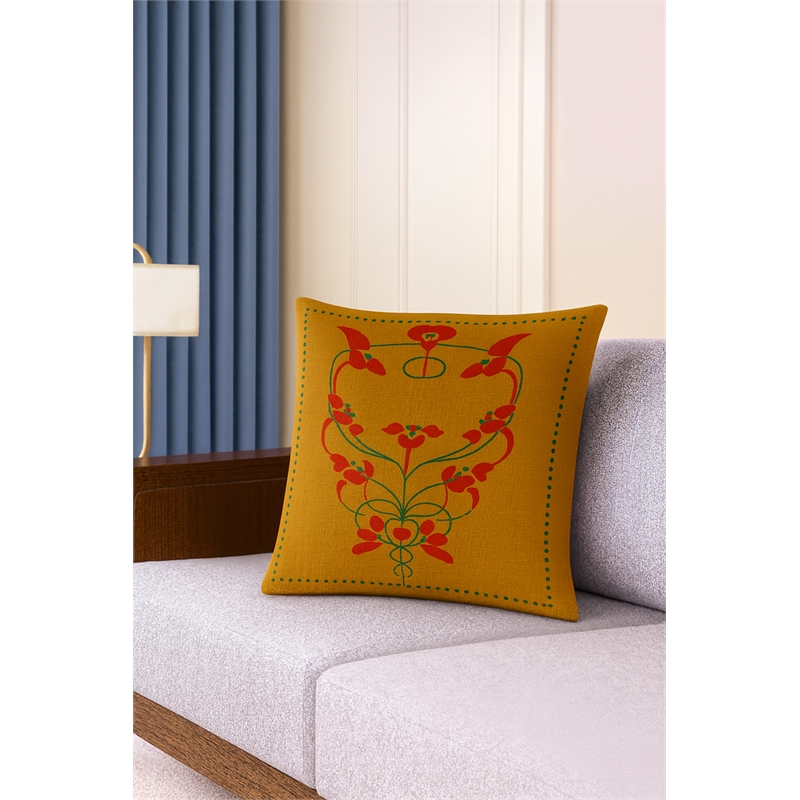 Exquisite Luxury Arts & Crafts Sofa Cushion Cover + Insert in Multi Color