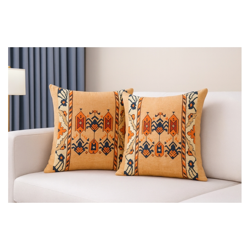 Crafter and Wavers Luxurious Accent  2 Cushion Covers + Inserts in Multi Color