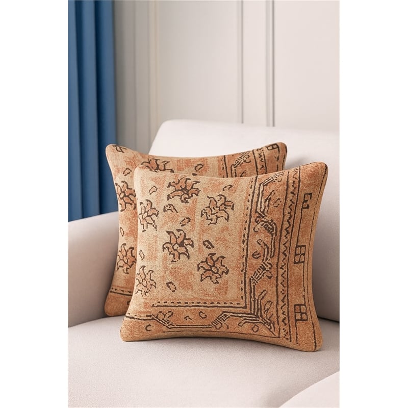 Crafter and Wavers Luxurious Accent 2 Cushion Covers + Inserts in Multi Color