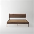 Isabella Mid Century Solid Black Walnut Bedroom Set (King Bed + 2 Nightstands)