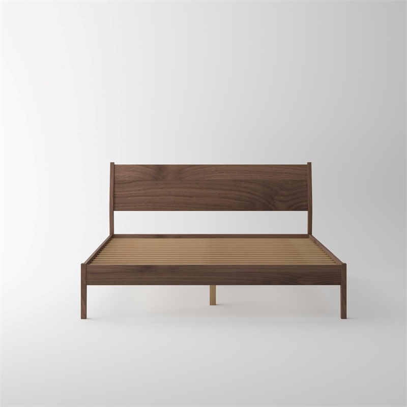 Isabella Mid Century Solid Black Walnut Bedroom Set (Queen Bed + 2 Nightstands)
