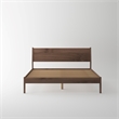 Isabella Mid Century Solid Black Walnut Bedroom Set (Queen Bed + 2 Nightstands)